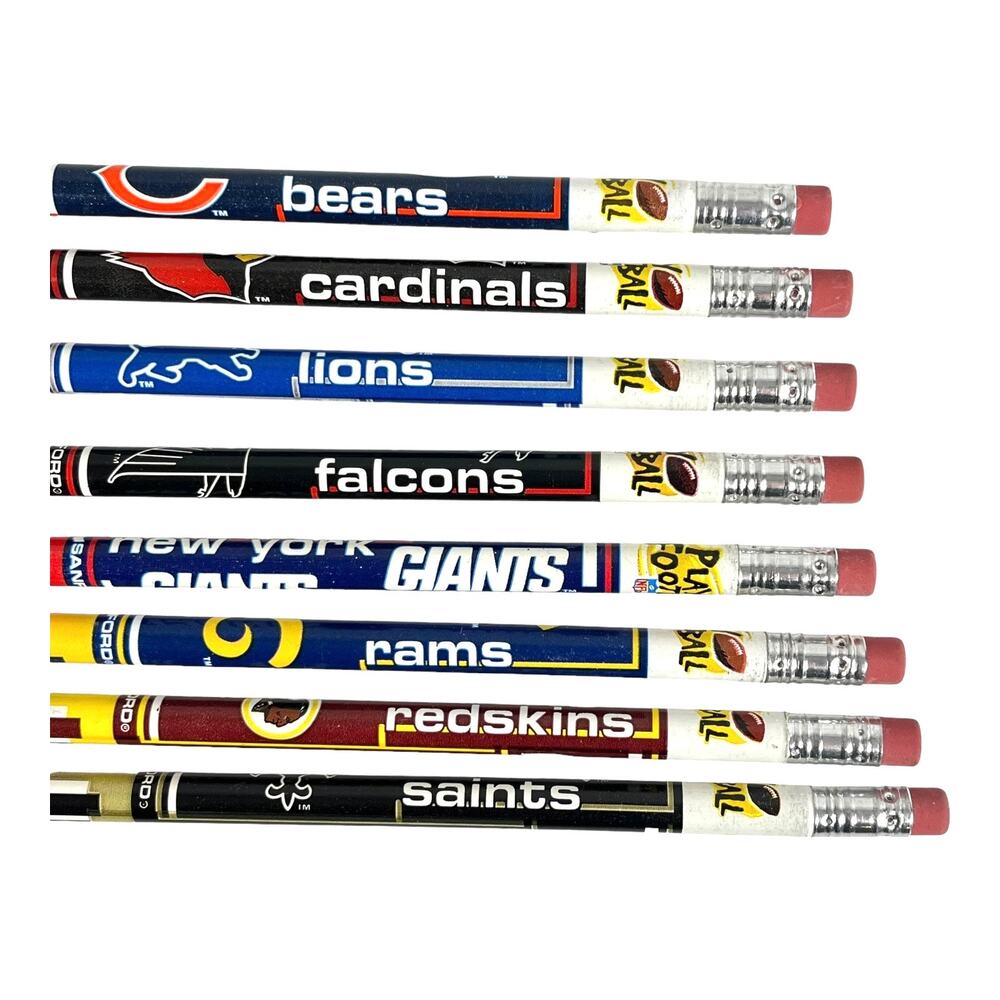 NFL 8 Football Pencil Bears Giants Saints Lions Rams Redskins Cardinals Falcons